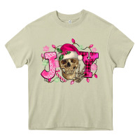 Mossy Pink Christmas Joy skeleton Heavy Core Tee - NancyCooperArtShop