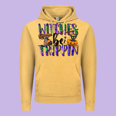 Witches Be Trippin Vintage Hoodie Designed By Nancycooperartshop