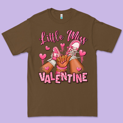 Little Miss Valentine Afro Kid Sneakers Premium Tee Designed By Ranaportraitstore