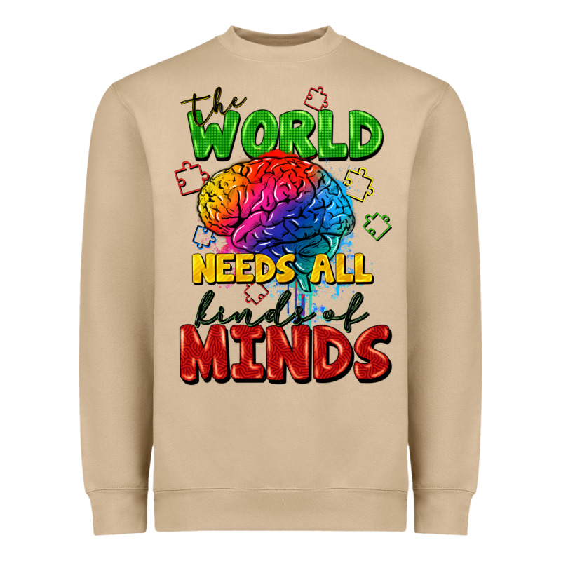 The World Needs All Kinds Of Minds Heavyweight Sweatshirt by FaDigitalArtStudio | Teevron