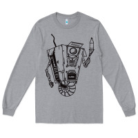 Heather Grey b&w claptrap   borderlands Long Sleeve Tee - tuanDangUi