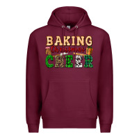 Burgundy baking christmas cheer Premium Hoodie - FaDigitalArtStudio
