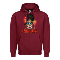 Burgundy chingona latina bun mama Zipper Hoodie - BundleAndBundleShop