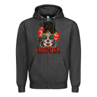 Charcoal Heather chingona latina bun mama Zipper Hoodie - BundleAndBundleShop