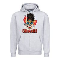 Heather Grey chingona latina bun mama Zipper Hoodie - BundleAndBundleShop