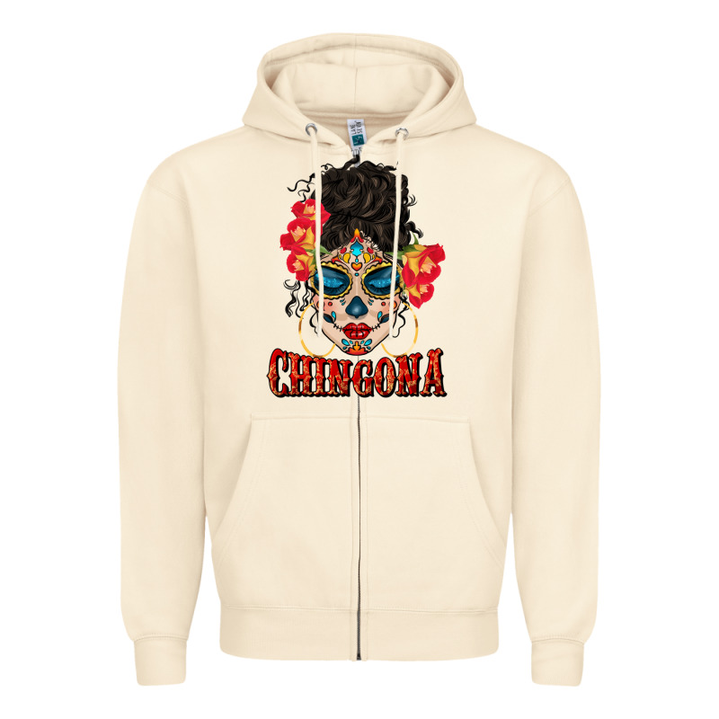 Chingona Latina Bun Mama Zipper Hoodie by BundleAndBundleShop | Teevron