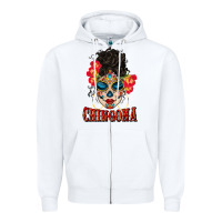 White chingona latina bun mama Zipper Hoodie - BundleAndBundleShop