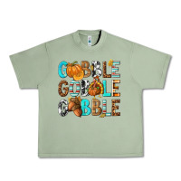 Oil Green Gobble Gobble Gobble with Turkey Urban Heavy Tee - texasbilliewilder