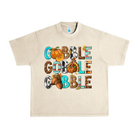 Sandshell Gobble Gobble Gobble with Turkey Urban Heavy Tee - texasbilliewilder