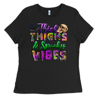 Black thick thighs and spooky vibes Ladies Tee - BundleAndBundleShop