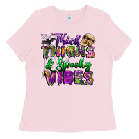 Thick Thighs And Spooky Vibes Ladies Tee | Teevron