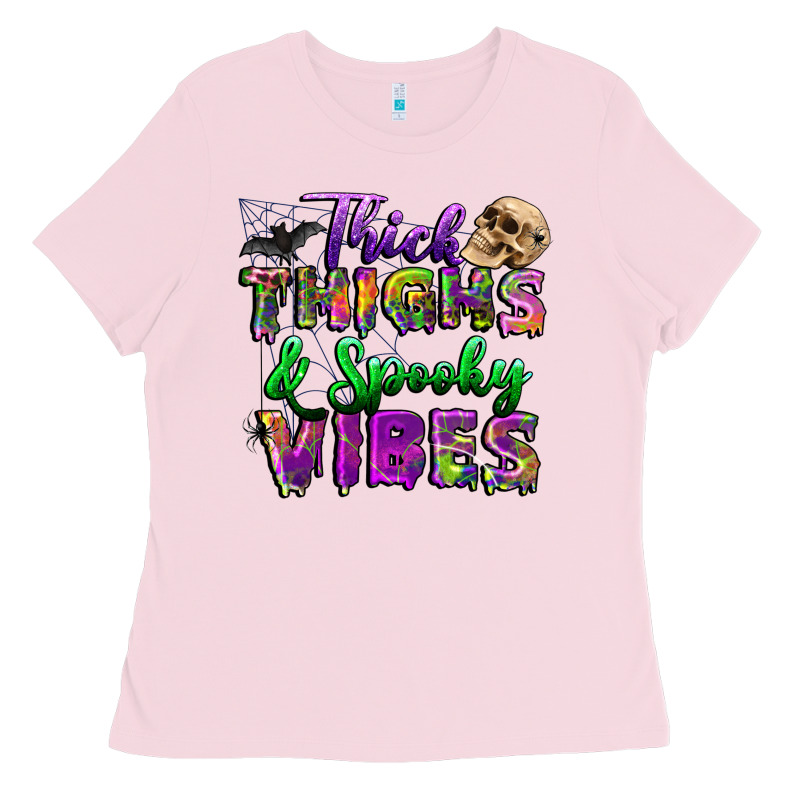 Thick Thighs And Spooky Vibes Ladies Tee by BundleAndBundleShop | Teevron