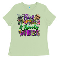 Matcha thick thighs and spooky vibes Ladies Tee - BundleAndBundleShop