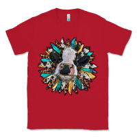 Red baby cow with sunflower Classic Tee - RanaPortraitStore