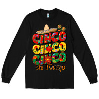 Black cinco cinco cinco de mayo Long Sleeve Tee - CowGirlArtShop