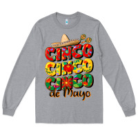 Heather Grey cinco cinco cinco de mayo Long Sleeve Tee - CowGirlArtShop