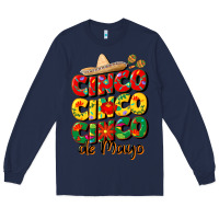 Navy cinco cinco cinco de mayo Long Sleeve Tee - CowGirlArtShop