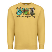 Antique Gold Peace Love Hampshire Sheep Premium Sweatshirt - LillyAllenDesigns