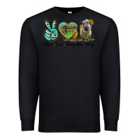 Black Peace Love Hampshire Sheep Premium Sweatshirt - LillyAllenDesigns