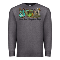 Charcoal Heather Peace Love Hampshire Sheep Premium Sweatshirt - LillyAllenDesigns
