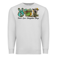 Dove Grey Peace Love Hampshire Sheep Premium Sweatshirt - LillyAllenDesigns