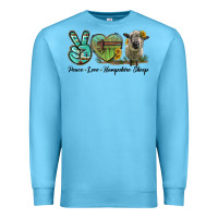 Ocean Blue Peace Love Hampshire Sheep Premium Sweatshirt - LillyAllenDesigns