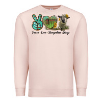 Pale Pink Peace Love Hampshire Sheep Premium Sweatshirt - LillyAllenDesigns
