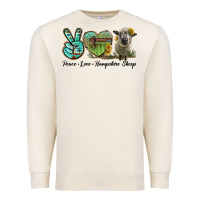 Sandshell Peace Love Hampshire Sheep Premium Sweatshirt - LillyAllenDesigns