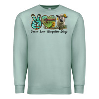 Seafoam Peace Love Hampshire Sheep Premium Sweatshirt - LillyAllenDesigns