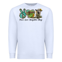 White Peace Love Hampshire Sheep Premium Sweatshirt - LillyAllenDesigns