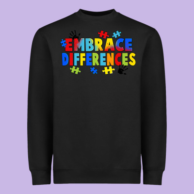Embrace Differences Heavyweight Sweatshirt Designed By Fadigitalartstudio