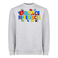 Heather Grey Embrace differences Heavyweight Sweatshirt - FaDigitalArtStudio