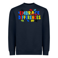 Navy Embrace differences Heavyweight Sweatshirt - FaDigitalArtStudio