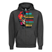 Charcoal Heather sugar skull women hispanic heritage month Zipper Hoodie - BundleAndBundleShop