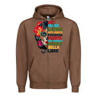 Chestnut sugar skull women hispanic heritage month Zipper Hoodie - BundleAndBundleShop