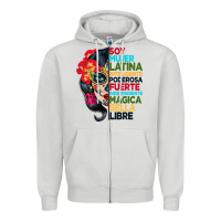 Dove Grey sugar skull women hispanic heritage month Zipper Hoodie - BundleAndBundleShop