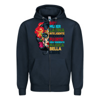 Navy sugar skull women hispanic heritage month Zipper Hoodie - BundleAndBundleShop