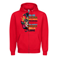 Red sugar skull women hispanic heritage month Zipper Hoodie - BundleAndBundleShop
