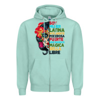 Seafoam sugar skull women hispanic heritage month Zipper Hoodie - BundleAndBundleShop