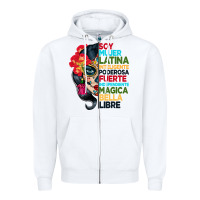 White sugar skull women hispanic heritage month Zipper Hoodie - BundleAndBundleShop