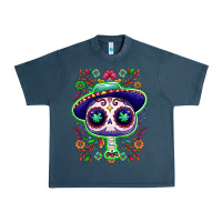 Midnight Navy Mexican Day of dead sugar skull Urban Heavy Tee - NancyCooperArtShop