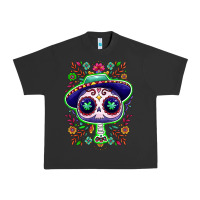 Pigment Black Mexican Day of dead sugar skull Urban Heavy Tee - NancyCooperArtShop
