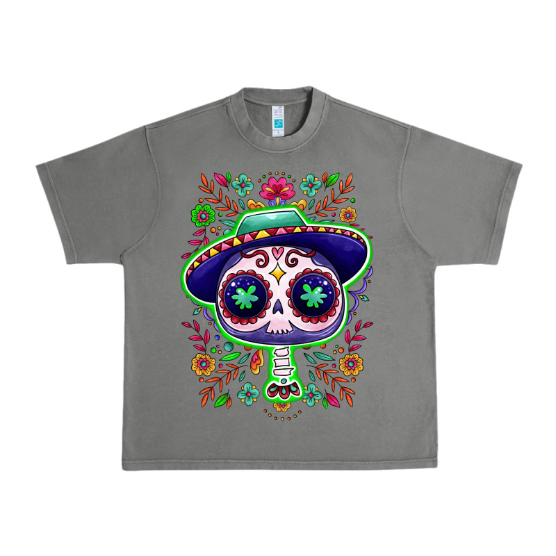 Mexican Day Of Dead Sugar Skull Urban Heavy Tee by NancyCooperArtShop | Teevron