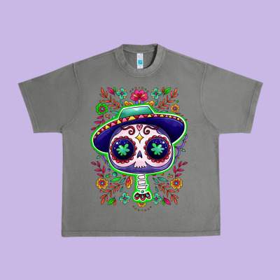 Mexican Day Of Dead Sugar Skull Urban Heavy Tee Designed By Nancycooperartshop