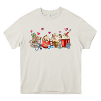 Cream Nurse Coffee Cups Heavy Core Tee - MaliasSmallBusiness