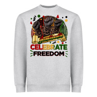 Heather Grey Juneteenth celebrate freedom Heavyweight Sweatshirt - FaDigitalArtStudio