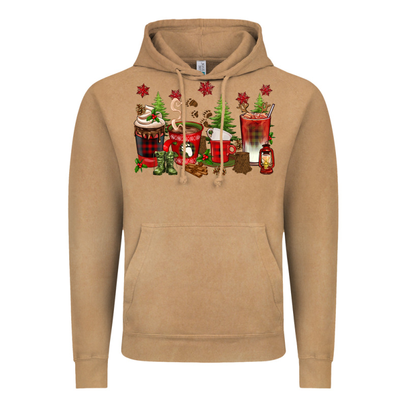 Christmas Coffee Cups Vintage Hoodie by texasbilliewilder | Teevron