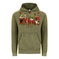 Vintage Olive Christmas coffee cups Vintage Hoodie - texasbilliewilder