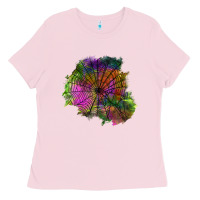 Bubblegum Pink halloween spider web for patches Ladies Tee - BundleAndBundleShop