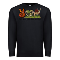 Black Peace Love White Tailed Buck Deer Premium Sweatshirt - LillyAllenDesigns